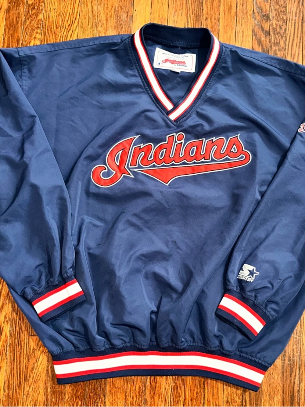 Vintage Cleveland Indians Mens XL  Pullover MLB Starter Windbreaker Jacket